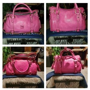 Dooney And Bourke Small Florentine Satchel In Fuchsia